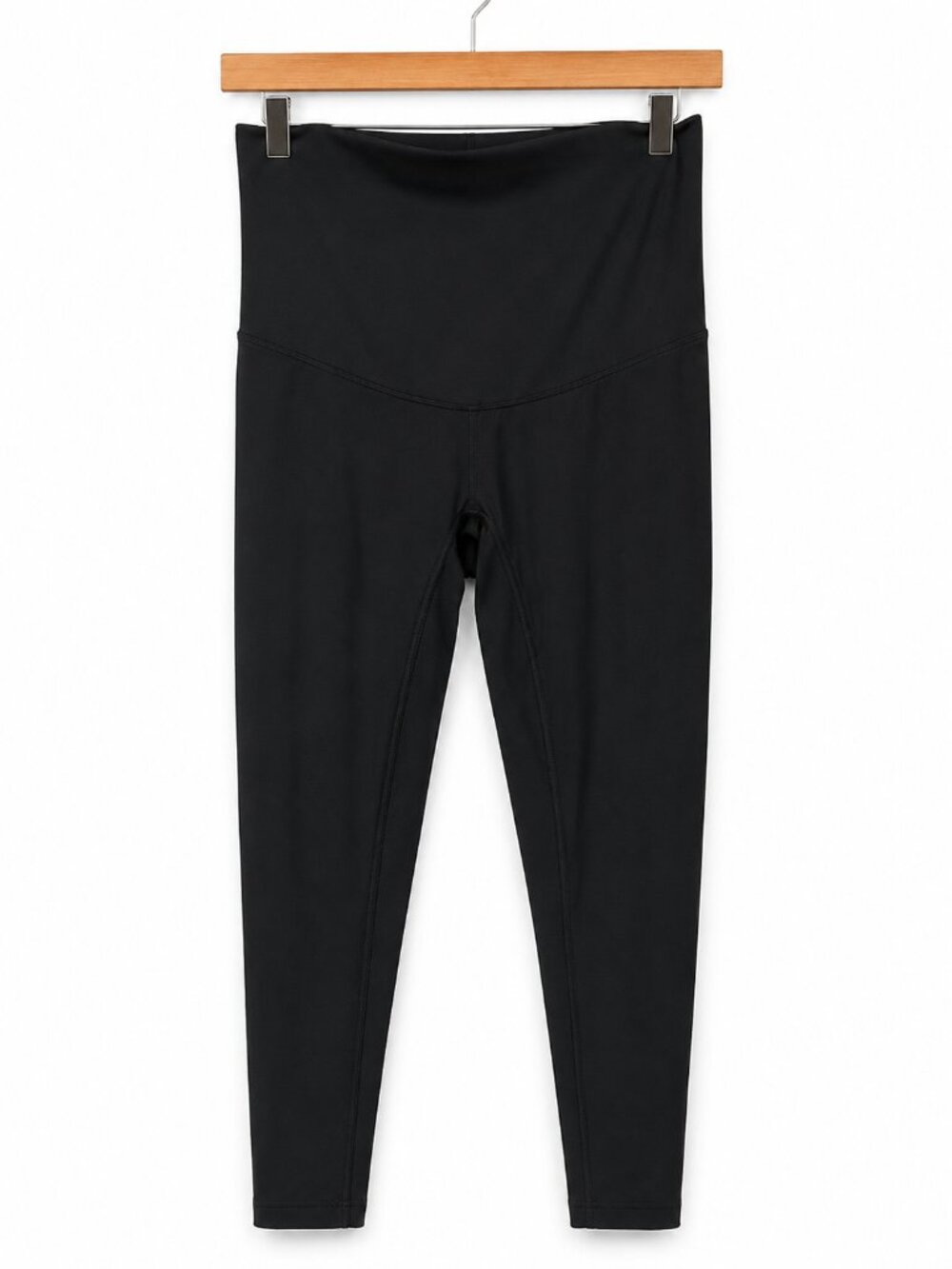 Poshdivah Black High-Waisted Maternity Leggings